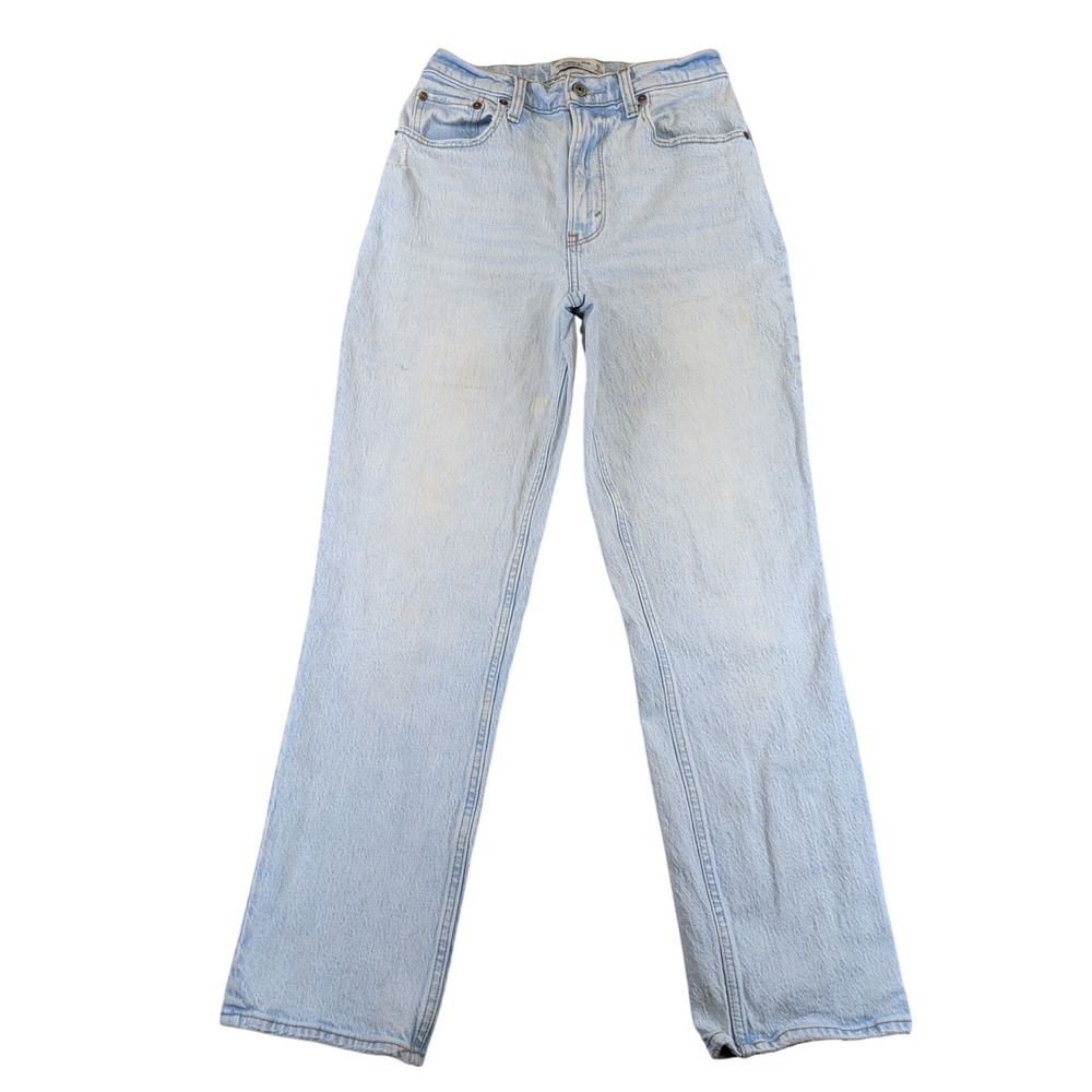 Abercrombie Fitch Curve Love 90s Straight Ultra High Rise Light Wash Jeans 26/2S